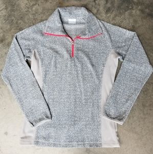 Grey herringbone fleece quarter zip